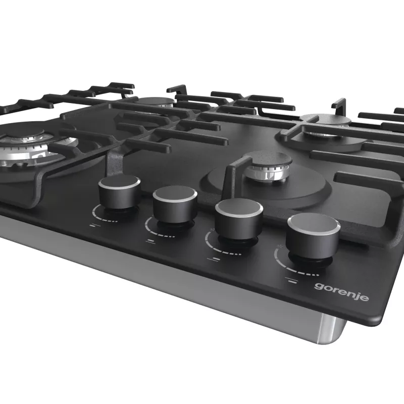 Gorenje Kochfeld GW642AB Gas Anzahl der Brenner/Kochzonen 4 Drehknöpfe Schwarz