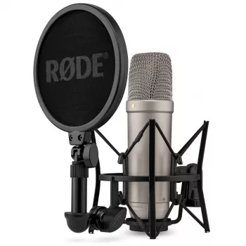 Studio-Kondensatormikrofon RØDE NT1‑A 5th Gen — Nierencharakteristik, XLR/USB, 24/32‑Bit, bis 192 kHz, max. SPL 142 dB, silber