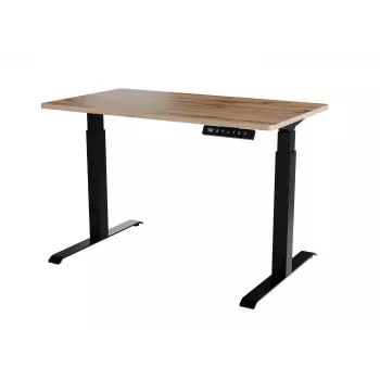 Schreibtisch mit elektrischer Höhenverstellung MOON 121x67x72-120 schwarz/hellbraun