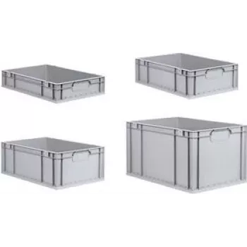 allit ProfiPlus EuroEco C617 Aufbewahrungsbox 456810, PP-Eurobox mit geschlossenen Griffen, grau