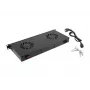 Fan panel LANBERG AK-1502-B, 1U rack, 2 fans, 230V, 38W, 483×44.5×192 mm, Schwarz