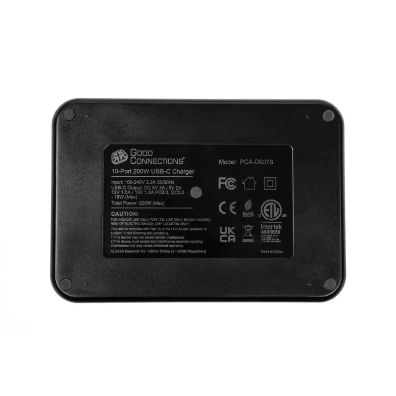 Alcasa PCA-D007S Ladegerät für mobile Geräte Tablet Schwarz AC Schnellladen Innenbereich