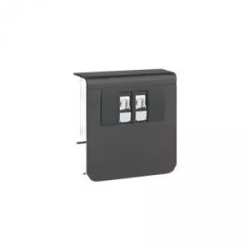 Hager Tehalit SL Geräteträger SL20080, Datenanschlussdose Cat.6, 2-fach, graphitschwarz, RAL 9011 2-fach RJ45, Cat.6, UAE WE (8/8), Material: PC/ABS halogenfrei (SL200809079011)