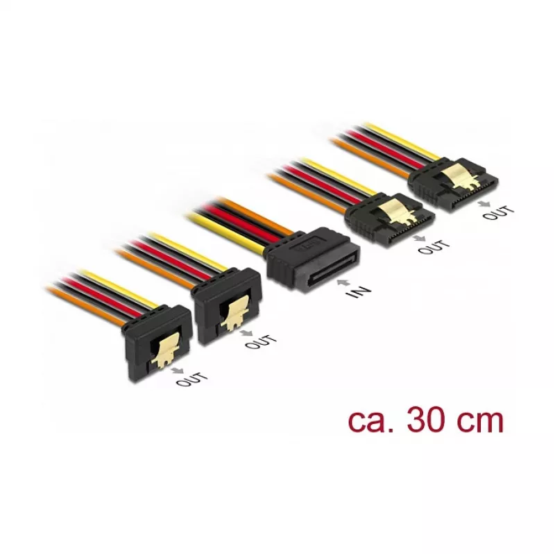 Internes Stromkabel DeLOCK 60151 0,3 m 4 x SATA 15-polig