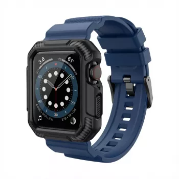 Armband GUAN Premium Pro für Apple Watch 40mm 41mm 38mm 42mm Blau Schwarz - Ersatzarmband