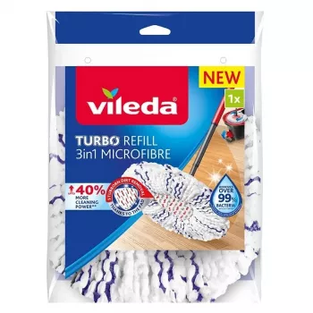 Vileda TURBO 3in1 Mikrofaser-Wischbezug für Spinnwischer, 1 Stück