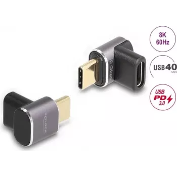 USB-Adapter DeLOCK 60059 40 Gbit/s USB Type-C PD 3.0 100 W abgewinkelt