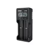 Batterieladegerät XTAR VC2SL — USB 5V 1A, LCD, lädt 2 Zellen, kompatibel Li-Ion/NiMH/NiCd, Größen A/AA/AAA/AAAA/C/D/SC, schwarz
