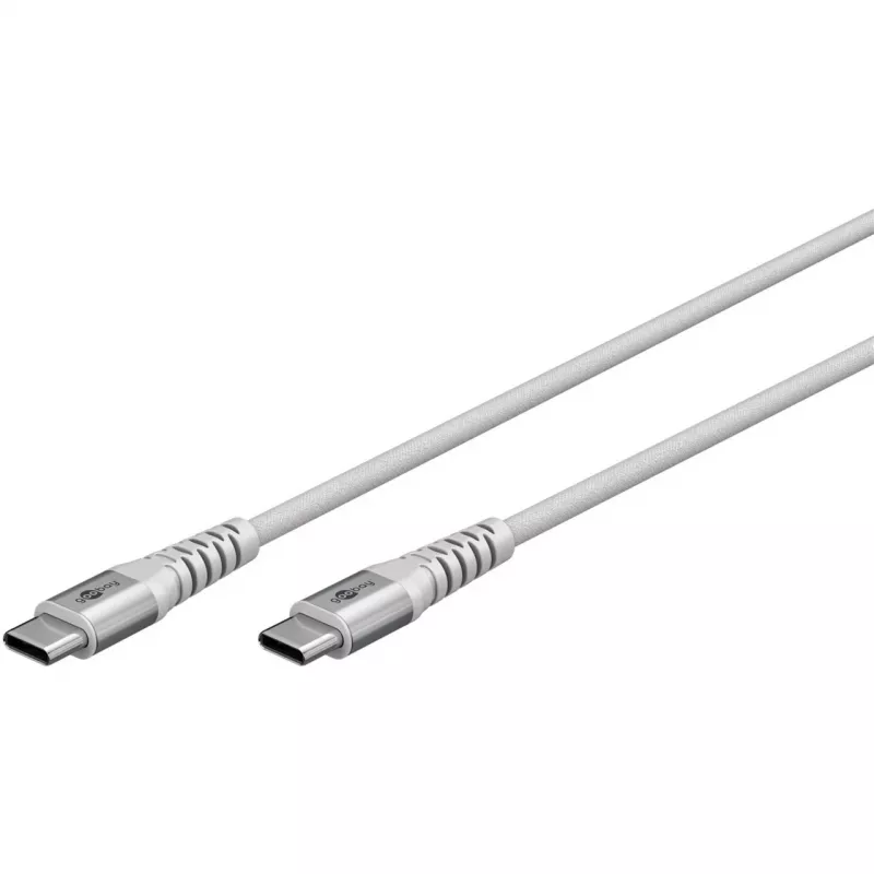 super-soft USB 2.0 geflochtenes Kabel, USB-C Stecker > USB-C Stecker (Weiß, 3 Meter)