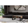 Couchtisch top e shop Modern 90×58×50 cm, anthrazitfarbener Rahmen, Regalböden in Eiche Artisan matt