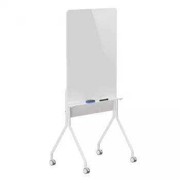 Trockenlöschtafel Ergo Office ER-305 — freistehende magnetische Weißwandtafel auf Rollen, Stahl, weiß