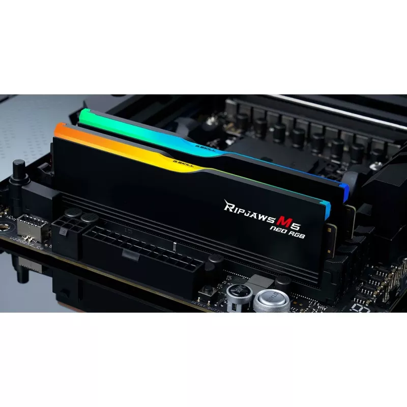 DIMM 64 GB DDR5-6000 (2x 32 GB) Dual-Kit, Speicher schwarz, F5-6000J3238G32GX2-RM5NRK, Ripjaws M5 Neo, AMD EXPO