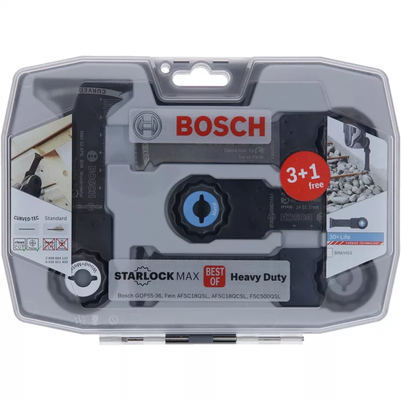 Bosch Starlock Best of Heavy Duty Sets, 4-teilig, Blattset, Metall, Holz, Schwarz, Box