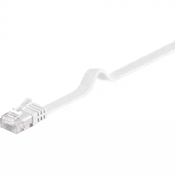 Wentronic Goobay CAT 5e Flach-Patchkabel, U/UTP, Weiß, 5 m - CCA Kupfer-Mix (93361)