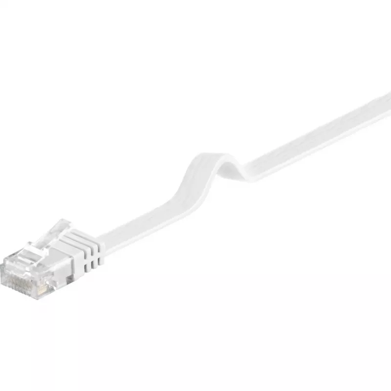Wentronic Goobay CAT 5e Flach-Patchkabel, U/UTP, Weiß, 5 m - CCA Kupfer-Mix (93361)