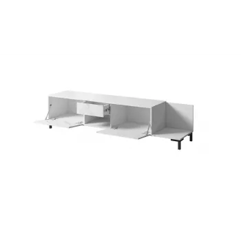 TV-Schrank Cama Meble MARMO 2D1S1K, 195x40x47,5 cm, weiß matt/Deckplatte marmorweiß