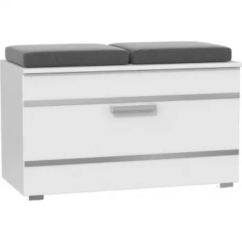 Geschlossener Schuhschrank-Aufsatz e shop OPAL SZAFKA BIEL — Weiß, Spanplatte, B850×H450 mm, 16 mm Rahmen