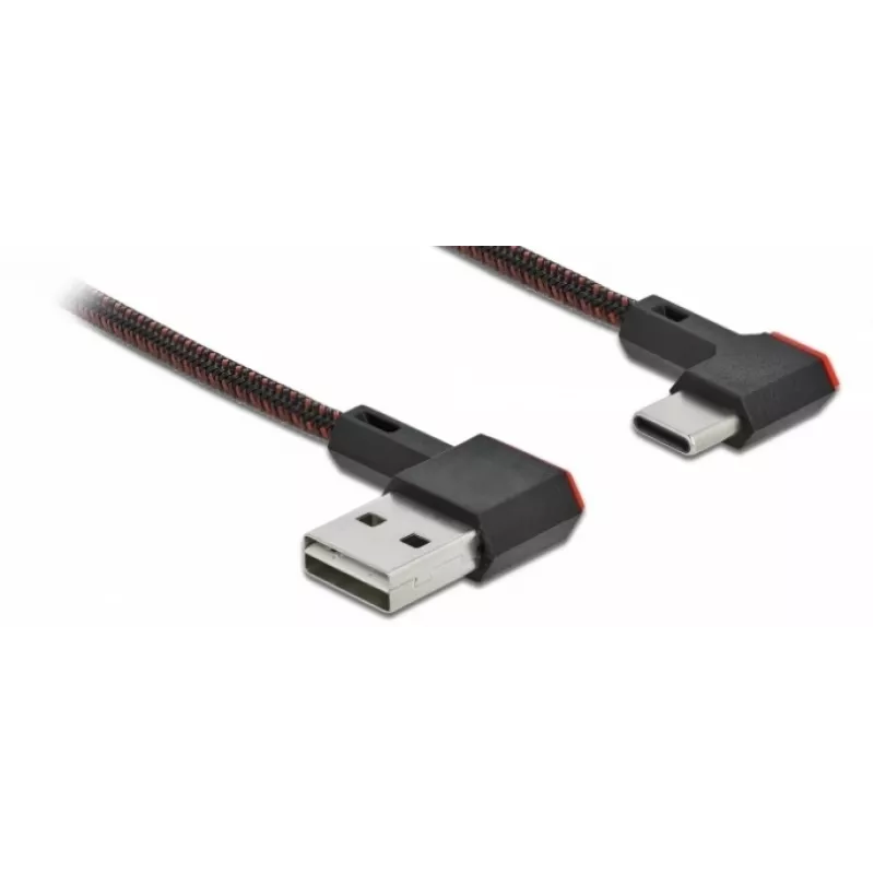 USB-Kabel DeLOCK EASY-USB 2.0 Typ-A Stecker auf Typ-C Stecker 0,5 m Schwarz
