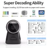 Qoltec Tisch-Barcode-Lesegerät für 1D- und 2D-Codes, QR-Scanner, Schwarz
