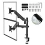 Maclean 2-fach Monitorhalterung, Gasfeder, 17-32 inch, 2-10 kg, schwarz, MC-136