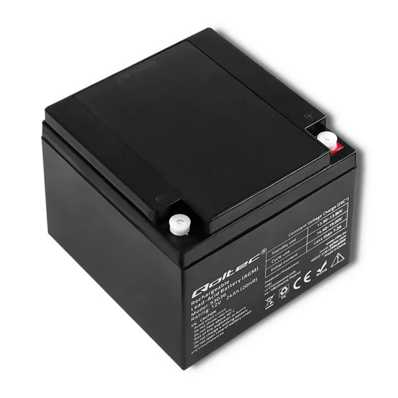 Qoltec 53036 AGM-Batterie | 12V | 24Ah | max 360A