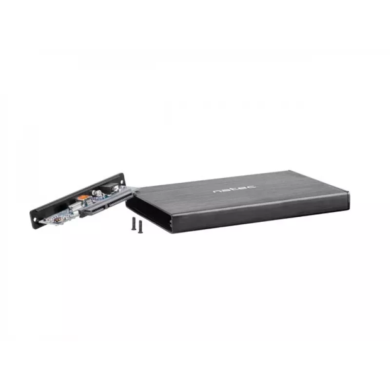 NATEC RHINO GO Gehäuse USB 3.0 für 2,5'' SATA HDD/SSD, schwarz Aluminium