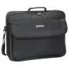 Manhattan Cambridge Laptoptasche 17,3 Zoll, Clamshell-Design, Schwarz, LOW COST, Zubehörfach, Dokumentenfach auf der Rückseite, Schultergurt (abnehmbar), entspricht Targus CN418EU, Notebook-Tasche, drei Jahre Garantie
