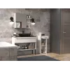 Badezimmer-Standschrank top e shop NEL V DS BIEL POŁ — freistehend, 3 Einlegeböden, 300×300×850 mm, weißes Gestell