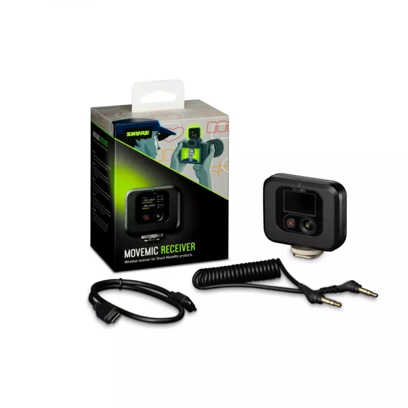 Kabelloser Kameramontage-Empfänger Shure MV-R-Z6 — 50–20000 Hz, 30 m Reichweite, 12–15 V, 308×101×38 mm, 0,429 kg, schwarz