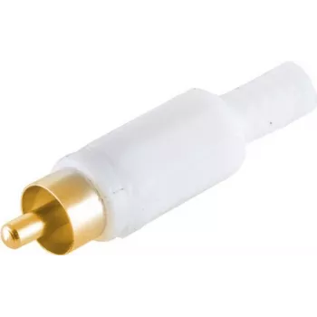 Cinch-Stecker ShiverPeaks 51400-WG — weißes Gehäuse, vergoldete Kontakte