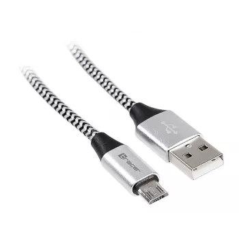 USB-Kabel Tracer TRAKBK46928 1m USB A Micro-USB B Schwarz Silber