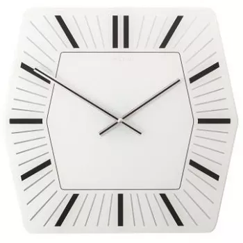NeXtime Uhr 8128wi Hexagon, 43x43 cm, Wand, Weiß