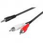Wentronic Goobay 3,5-mm-Klinken-/Cinch-Adapterkabel, Schwarz, 10 m - 3,5-mm-Klinkenstecker (3-polig, Stereo) > 2x Cinch-Stecker (Audio links/rechts) (50441)