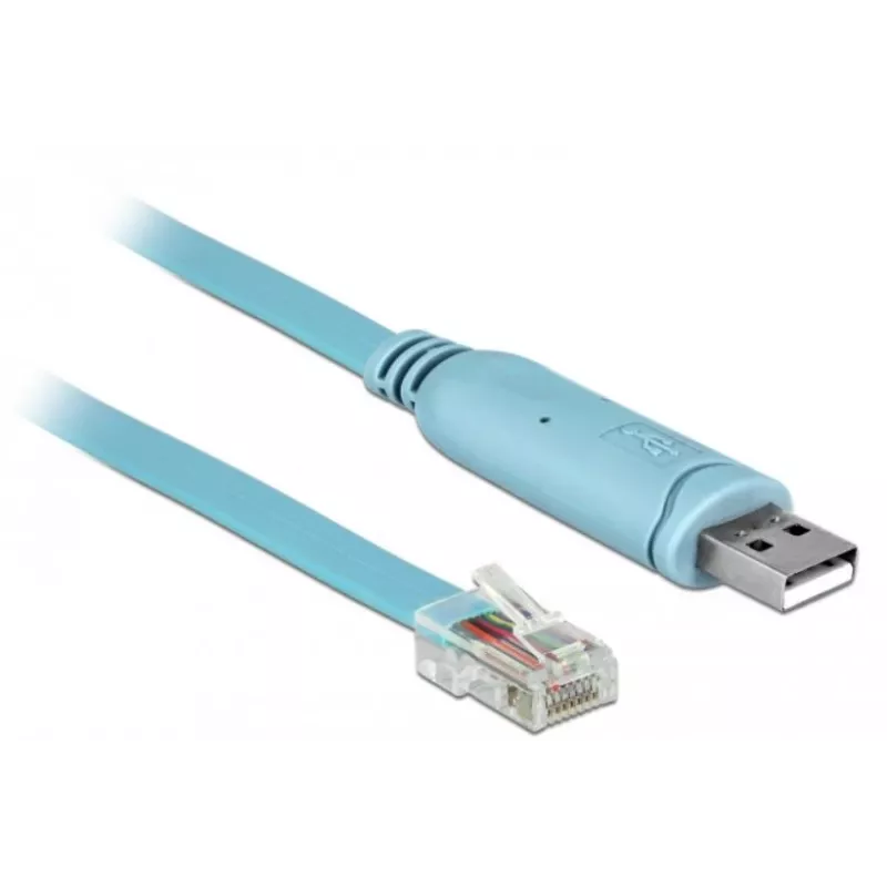 Delock Adapter USB 2.0 Typ-A Stecker auf Seriell RS-232 RJ45 Stecker 2m blau