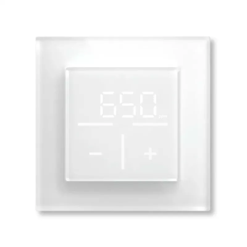 Glas-Wandthermostat Homematic IP 161333A0 mit CO2-Sensor, digital RF, 230 V, 54,5×54,5×29 mm