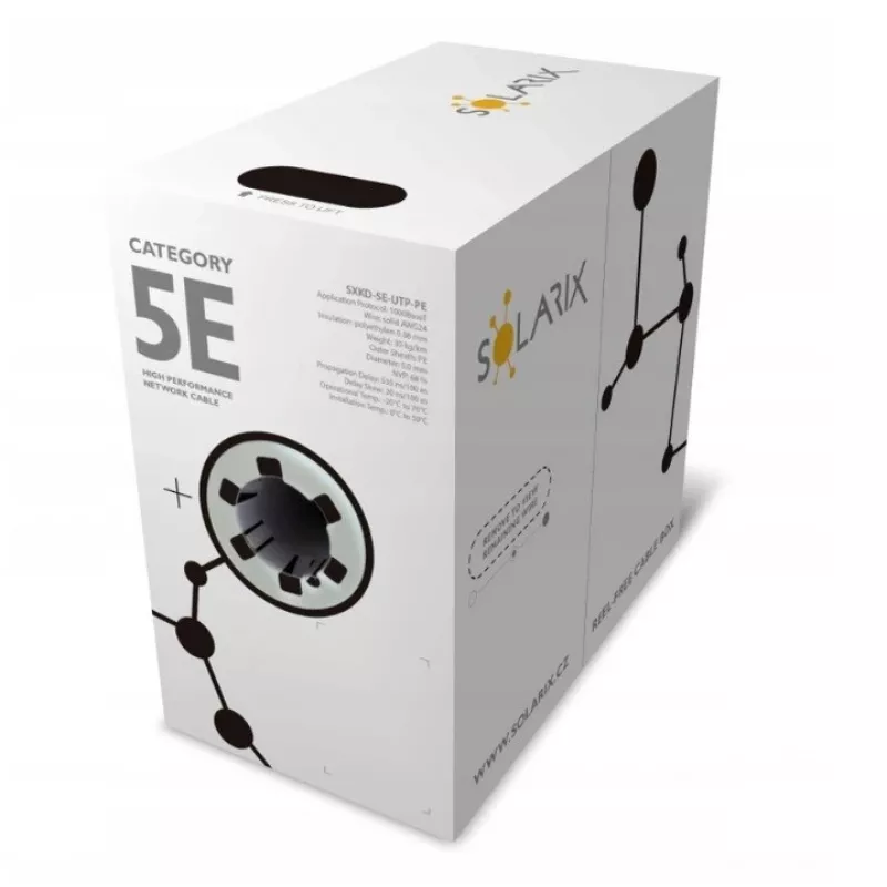 Netzwerkkabel Solarix SXKD-5E-UTP-PE UTP CAT5E 305m Schwarz