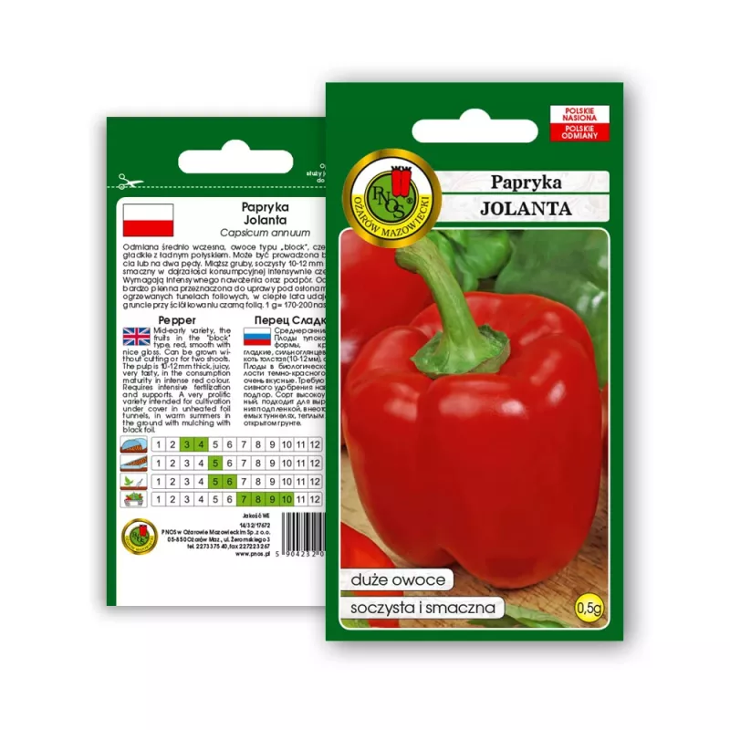 Samenpackung Seklos LT Paprika Jolanta 0,5 g – Süßpaprikasamen für den Anbau