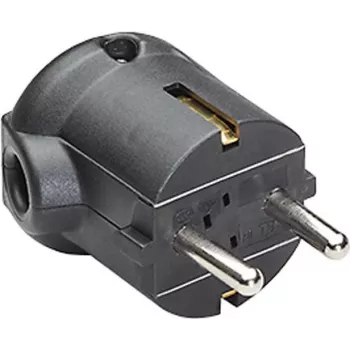 Schuko-Stecker Bachmann 911.175 schwarz gewinkelter elektrischer Steckverbinder