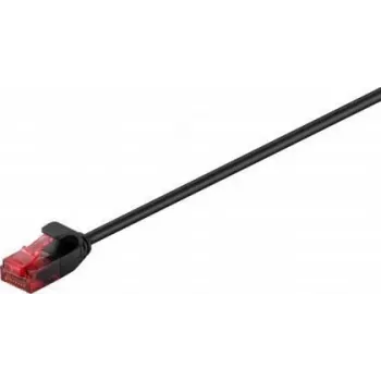 Wentronic Goobay CAT 6 schlank-Patch-Kabel, U/UTP, Schwarz, 0,25 m - Kupfermaterial (71548)