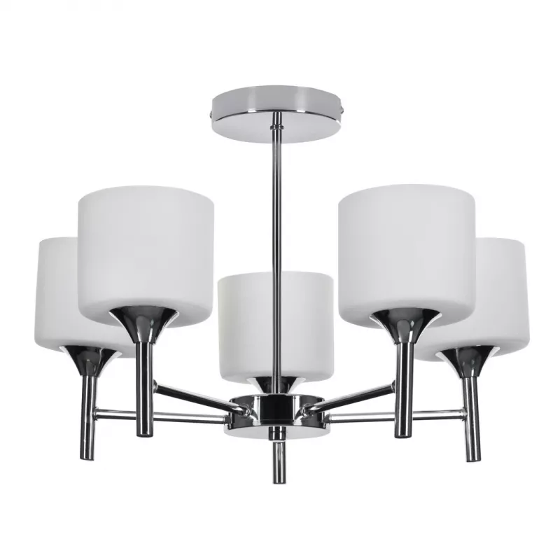 Klassische Kronleuchter-Pendelleuchte Activejet MIRA Chrom 5xE27 für Wohnzimmer