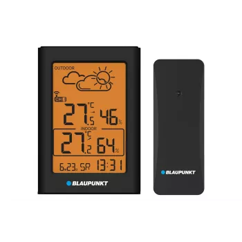 Wetterstation BLAUPUNKT WS15BK schwarz — Überwachung von Innen-/Außentemperatur und Luftfeuchtigkeit