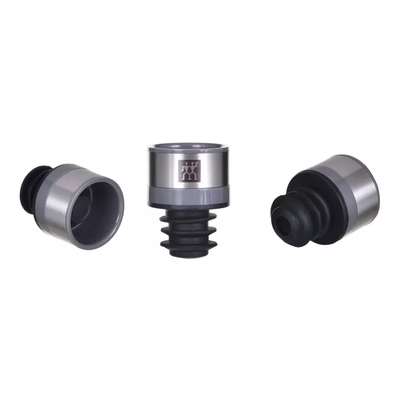 Weinkonservierungspumpe ZWILLING FRESH & SAVE – Pumpenkopf für Vakuumstopfen, grau, Ø 3 cm, Höhe 40 mm, Set mit 3 Stück
