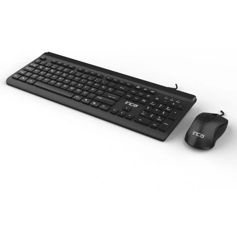 Inca IMK-377 Tastatur Maus enthalten Office USB Türkisch Schwarz