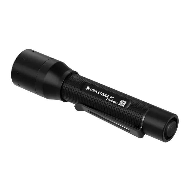 Hand-Taschenlampe Ledlenser P5 schwarz, LED, 140 lm, AA-Batterie, IP54, Aluminium, Taschenclip