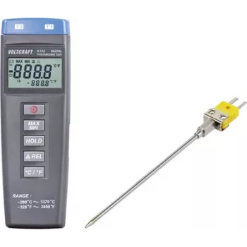 VOLTCRAFT K102 + TP 203 Temperaturmessgerät -200 bis +1370 °C Fühler Typ K