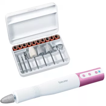 Nagelpflegegerät Beurer MP 52 — elektrisches Maniküre-/Pediküre-Set, Weiß und Violett