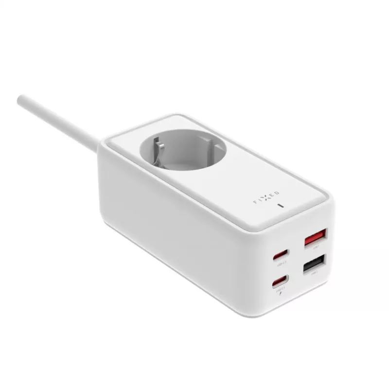 Netzteil-Adapter FIXED FIXCS65-1.5-WH mit 2× USB-C PD 65 W und 2× USB-A-Anschlüssen