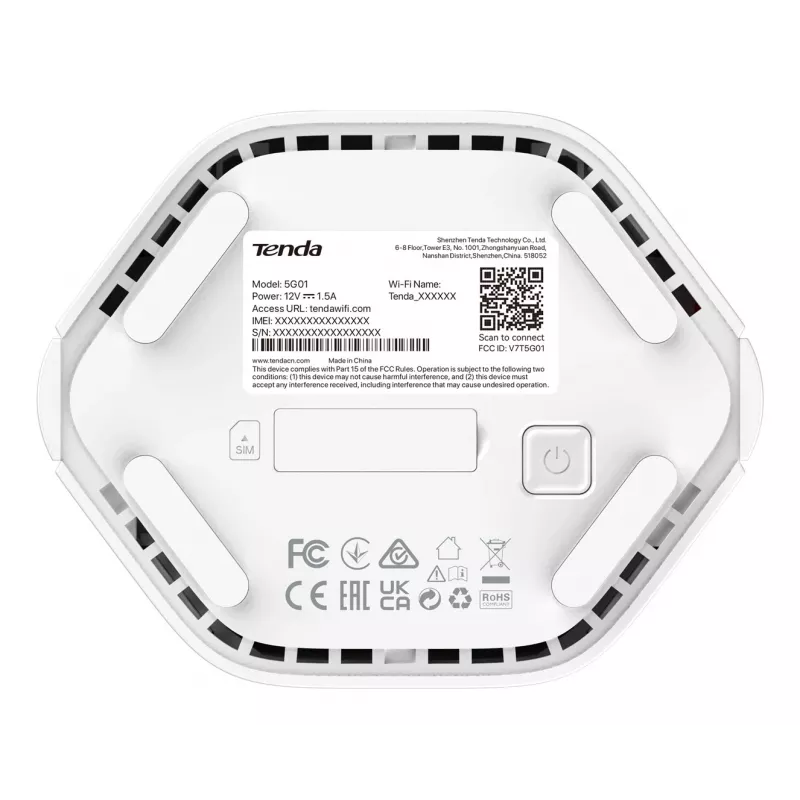 Tenda 5G01 Wireless-Router Gigabit Ethernet Dualband (2,4 GHz / 5 GHz) 5G Weiß