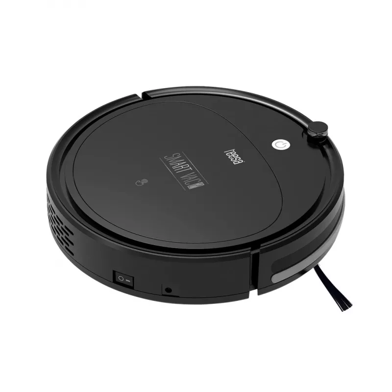 Roboterstaubsauger TEESA Smart VAC 2 — rund, schwarz, 1000 Pa Saugleistung, 9,6 V/2000 mAh Li-Akku, 0,2 l Staubbehälter, WLAN, automatische Rückkehr
