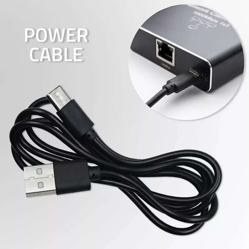 Ethernet Mini Switch QOLTEC 52293 1x4 RJ45, unmanaged Netzwerk-Splitter 1-in 4-out